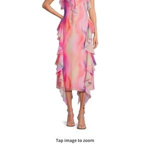 Gianni Bini Vibrant Pink and Purple Asymmetrical Dress